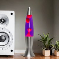 Stimmungsvolle Lavalampe Lila Rot Silber 40cm ANGELINA von Easylight