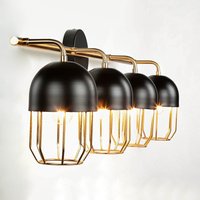 Wandlampe Schwarz Gold groß 4x E14 Metall Loft Design Wandlampe Schwarz Gold groß 4x E14 Metall Loft Design von Easylight