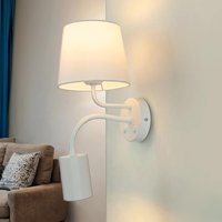 Wandlampe Weiß E27 mit Leselampe verstellbar GU10 Wandlampe Weiß E27 mit Leselampe verstellbar GU10 von Easylight