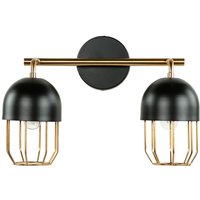 Wandleuchte Metall Schwarz Gold Loft Design 2x E14 QUINN von Easylight
