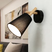 Wandleuchte Schwarz Stoff Schirm E27 VAIO von Easylight