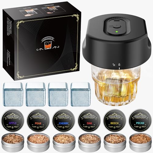 Elektrisches Cocktail-Räucher-Set, Whiskey-Smoker-Set mit 6 Holzchips, Whiskey-Steine, wiederaufladbares Cocktail-Räucher-Set, altmodisches Getränke-Räucher-Set, Whiskey-Geschenke für Männer, Papa Elektrisches Cocktail-Räucher-Set, Whiskey-Smoker-Set mit 6 Holzchips, Whiskey-Steine, wiederaufladbares Cocktail-Räucher-Set, altmodisches Getränke-Räucher-Set, Whiskey-Geschenke für Männer, Papa von Easymaidi