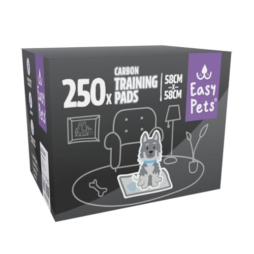 EASYPETS Carbon Trainingspads 250 stück - Hundepads Töpfchentrainingsmatten - Geeignet für Welpen und Hunde - Trainingsunterlagen 250st von Easypets