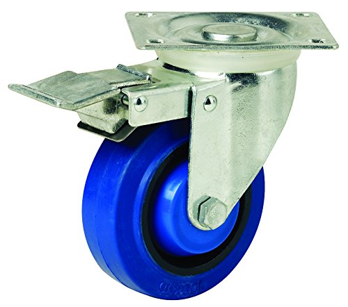 easyRoll 15820 Drehplatte Lenkrolle mit Bremse, blau von Easyroll