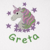 Handtuch Mit Einhorn Und Wunschnamen Bestickt - 50x90 cm von EasystitchShop