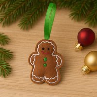 Weihnachtsanhänger Lebkuchenmännchen - Gestickter Christbaumschmuck, Handgemachte Deko, Geschenkidee Weihnachten von EasystitchShop