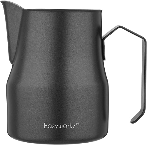 Easyworkz Milchaufschäumkrug aus Edelstahl 350ml Espresso Dampfkrug Milchkännchen Kaffee Schaumkrug Milchkrug Tasse Cappuccino Latte Art Tasse von Easyworkz