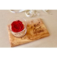 Muttertag Geschenk, Geschenk Von Kindern, Für Oma, Muttertagsgeschenk, Holztablett, Infinity Rose von Eatartdrink