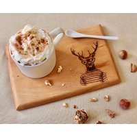 Serviertablett, Frühstückstablett, Holztablett, Instagram Frühstück, Weihnachtsgeschenk, Einweihungsgeschenk, Hirsch von Eatartdrink