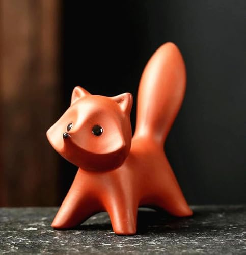 EatingBiting Chinesischer Zisha-Teetablett für Tee-Haustier, Fuchs, Tee-Haustier, handgefertigt, violetter Ton, für Kungfu-Geschenk, Wasser-Teetablett, Zubehör, handgefertigtes Kungfu-Teetablett für von EatingBiting