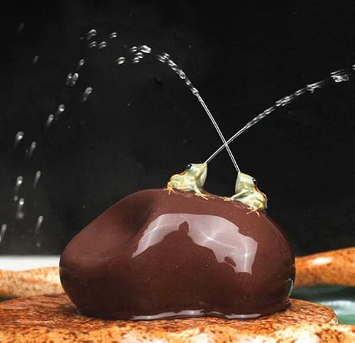 EatingBiting Spritzender Frosch auf Stein Tee Haustier Kung Fu Tee Haustier Handwerk für Teestube Ideales Ornamente Geschenk für Teeliebhaber Tee Haustier Tee Set Zisha Dekor Wärmeausdehnungsprinzip von EatingBiting