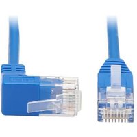 Eaton Tripp Lite Series Up-Angle Cat6 Gigabit Molded Slim UTP Ethernet Kabel (RJ45 Right-Angle Up M zu RJ45 M), Blue, 3 von Eaton