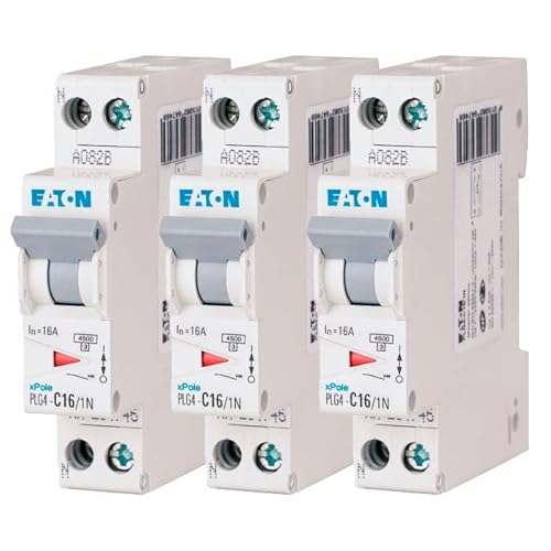EATON 264746 PLG4-C16/1N – MODULARER DISJONCOR PH/N – Weiß – Griff Grau – 1P+N / 16 A – C-KURBE – Schraubanschluss – 3 Leistungsschalter EATON 264746 PLG4-C16/1N – MODULARER DISJONCOR PH/N – Weiß – Griff Grau – 1P+N / 16 A – C-KURBE – Schraubanschluss – 3 Leistungsschalter von Eaton