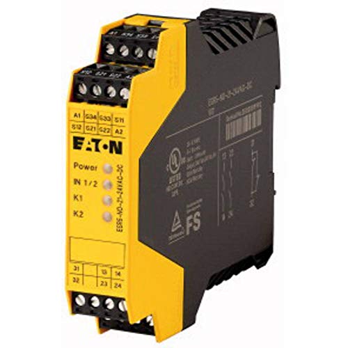 Eaton 118700 Sicherheitsrelais zur not-Halt-/Schutztür-Überwachung, 24VDC/AC, 2 Freigabepfade von Eaton