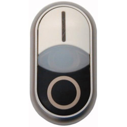 Eaton 216707 Doppeldrucktaste, + Leuchtmelder, weiß I/weiß/schwarz von Eaton