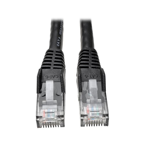 Eaton Cat6 Gigabit Snagless Molded UTP Patch Ethernet-Kabel, RJ45 Stecker-auf-Stecker-Kabel, schwarz, 15 Fuß / 4,5 Meter (N201-015-BK) von Eaton