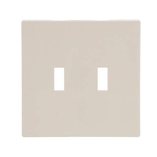 Eaton PJS2LA Polycarbonate 2-Gang Screwless Toggle Switch Mid Size Wall Plate, Light Almond by Eaton von Eaton