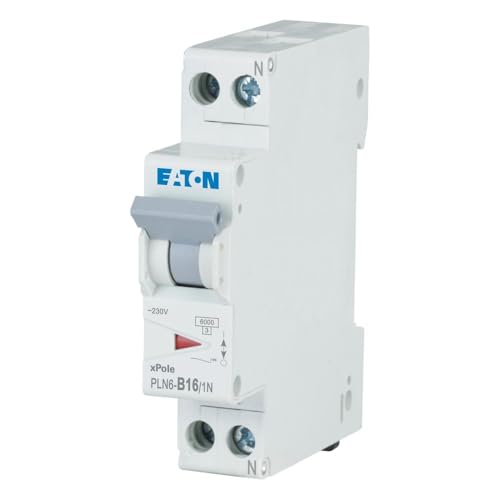 Eaton PLN6-B16/1N-DE Leitungsschutzschalter 16A 1P+N 1-polig+N B-Charakteristik LS-Schalter 1 TE eine Teilungseinheit breit (263272) von Eaton
