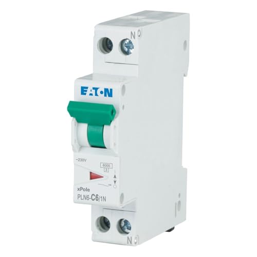 Eaton PLN6-C6/1N-DE Leitungsschutzschalter 6A 1P+N 1-polig+N C-Charakteristik LS-Schalter 1 TE eine Teilungseinheit breit (263279) von Eaton