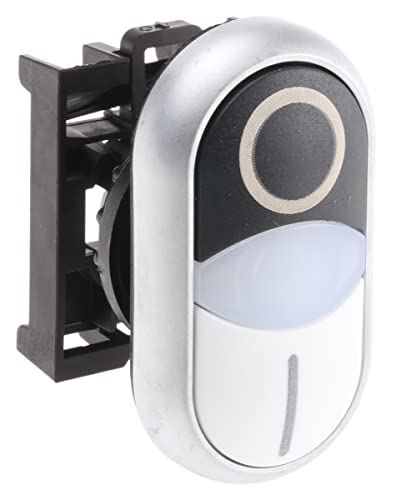 Eaton RMQ Titan Drucktastenkopf Ø 22mm, Schwarz/Weiß Tastend Oval, beleuchtet Kunststoff, IP66 von Eaton