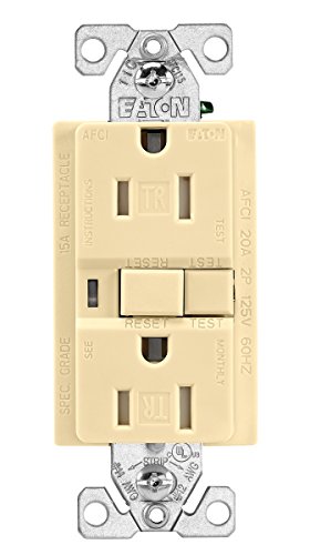 Eaton TRAFCI15V AFCI Steckdose, 15 A, manipulationssicher, elfenbeinfarben von Eaton