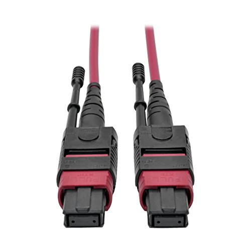 Tripp Lite N845-03M-12-MG 100G MTP/MPO Multimode-Glasfaserkabel OM4 (Buchse/Buchse) Plenum-eingestuft, 12 Fasern, 40/100GBASE-SR4, Schiebe- und Ziehlaschen, Magenta, 3 m von Eaton