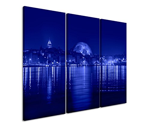 Eau Zone GmbH Kunstdruck auf Leinwand 3 teilig je 40x90cm Urbane Fotografie – Galata Turm in Istanbul von Eau Zone GmbH