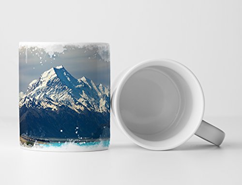 Eau Zone Fotokunst Tasse Geschenk Landschaftsfotografie – Alpen am See von Eau Zone