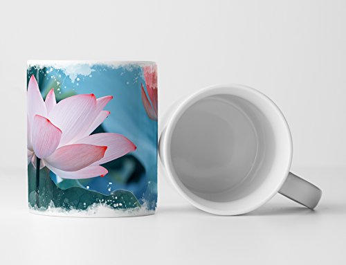 Eau Zone Fotokunst Tasse Geschenk Naturfotografie – Zwei Lotusblüten von Eau Zone