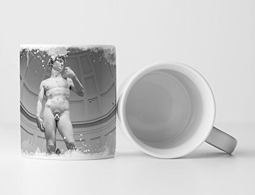 Eau Zone Fotokunst Tasse Geschenk Statue Adonis grau von Eau Zone