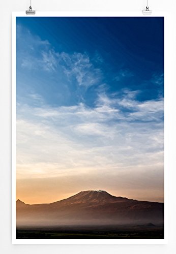 Eau Zone Home Bild - Landschaft Natur – Kilimanjaro beim Sonnenaufgang- Poster Fotodruck in höchster Qualität von Eau Zone