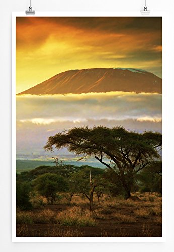 Eau Zone Home Bild - Landschaft Natur – Mount Kilimanjaro bei Sonnenaufgang- Poster Fotodruck in höchster Qualität von Eau Zone