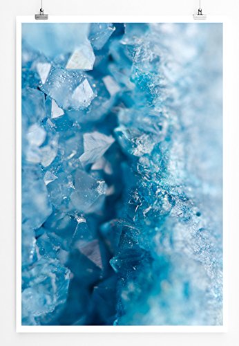 Eau Zone Home Bild - Naturbilder – Funkelnde Blaue Kristalle- Poster Fotodruck in höchster Qualität von Eau Zone