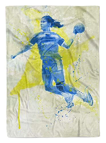 Eau Zone SplashArt Sport Handtuch Strandhandtuch Saunatuch Kuscheldecke Kunstvoll Handball I Sport Größe 140 x 70 cm von Eau Zone