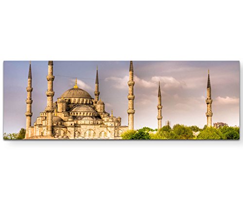 Eau Zone Wandbild auf Leinwand 120x40cm Blaue Moschee – Istanbul von Eau Zone