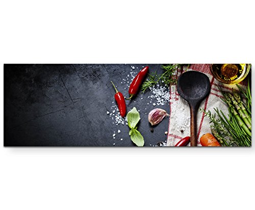 Eau Zone Wandbild auf Leinwand 120x40cm Küche Holzlöffel mit Gemüse Eau Zone Wandbild auf Leinwand 120x40cm Küche Holzlöffel mit Gemüse von Eau Zone