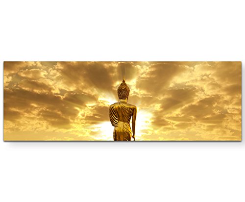 Eau Zone Wandbild auf Leinwand 120x40cm Goldener Buddha in Thailand Eau Zone Wandbild auf Leinwand 120x40cm Goldener Buddha in Thailand von Eau Zone