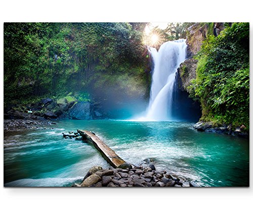 Eau Zone Wandbild auf Leinwand 120x80cm Wasserfall im Dschungel Eau Zone Wandbild auf Leinwand 120x80cm Wasserfall im Dschungel von Eau Zone