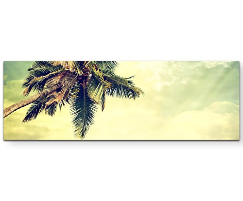 Eau Zone Wandbild auf Leinwand 150x50cm Palme am Meer von Eau Zone