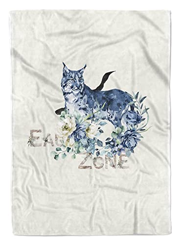 Handtuch Strandhandtuch Saunatuch Kuscheldecke Luchs Blumen Blüten Natu Größe 140 x 70 cm von Eau Zone