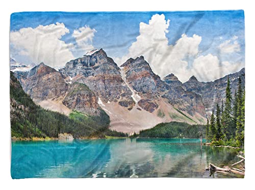 Handtuch Strandhandtuch Saunatuch Kuscheldecke mit Fotomotiv Alpen Bergsee Berge Natur Größe 140 x 70 cm von Eau Zone