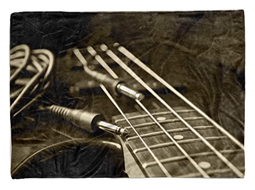 Handtuch Strandhandtuch Saunatuch Kuscheldecke mit Fotomotiv E-Gitarre Gitarre Größe 180 x 100 cm von Eau Zone