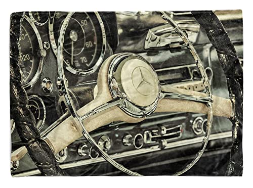 Handtuch Strandhandtuch Saunatuch Kuscheldecke mit Fotomotiv Oldtimer Mercedes Größe 140 x 70 cm von Eau Zone