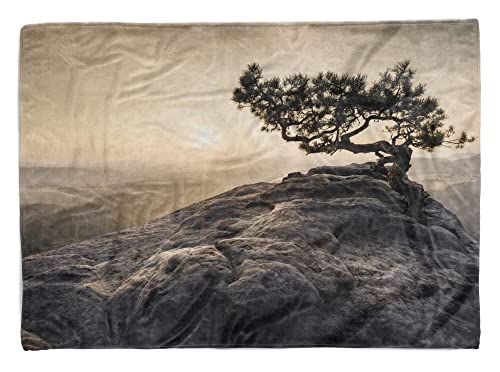 Handtuch Strandhandtuch Saunatuch Kuscheldecke mit Fotomotiv Sächsische Schweiz Baum Lili Größe 180 x 100 cm von Eau Zone