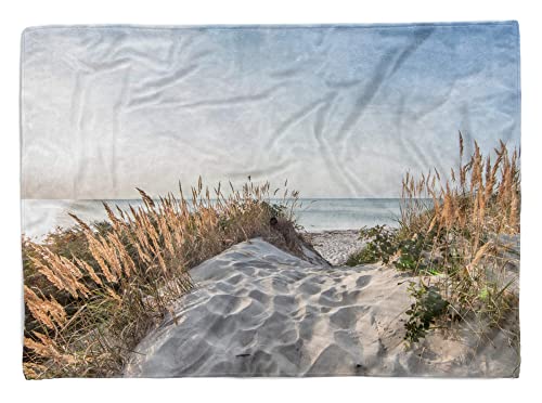 Handtuch Strandhandtuch Saunatuch Kuscheldecke mit Fotomotiv Sand Strand Ostsee Größe 140 x 70 cm von Eau Zone