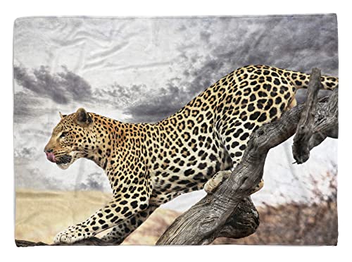 Handtuch Strandhandtuch Saunatuch Kuscheldecke mit Tiermotiv Jaguar Raubkatze Größe 180 x 100 cm von Eau Zone