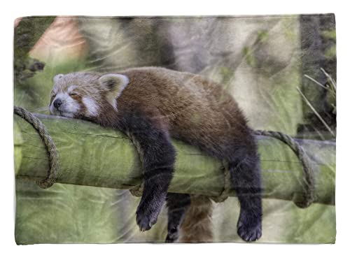 Handtuch Strandhandtuch Saunatuch Kuscheldecke mit Tiermotiv roter Panda hängt Größe 140 x 70 cm von Eau Zone