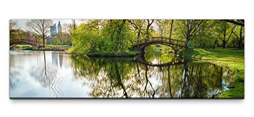 Leinwandbild auf Echtholzrahmen Johannapark in Leipzig 120x40cm von Eau Zone