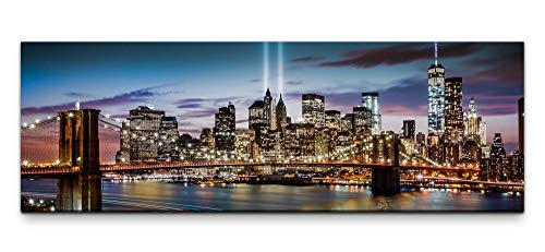 Eau Zone Leinwandbild auf Echtholzrahmen New York City Skyline 150x50cm von Eau Zone