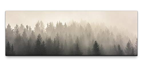 Eau Zone Leinwandbild auf Echtholzrahmen Wälder im Nebel 150x50cm von Eau Zone